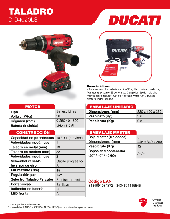 Taladro a Batería DID4020LS - Image 2