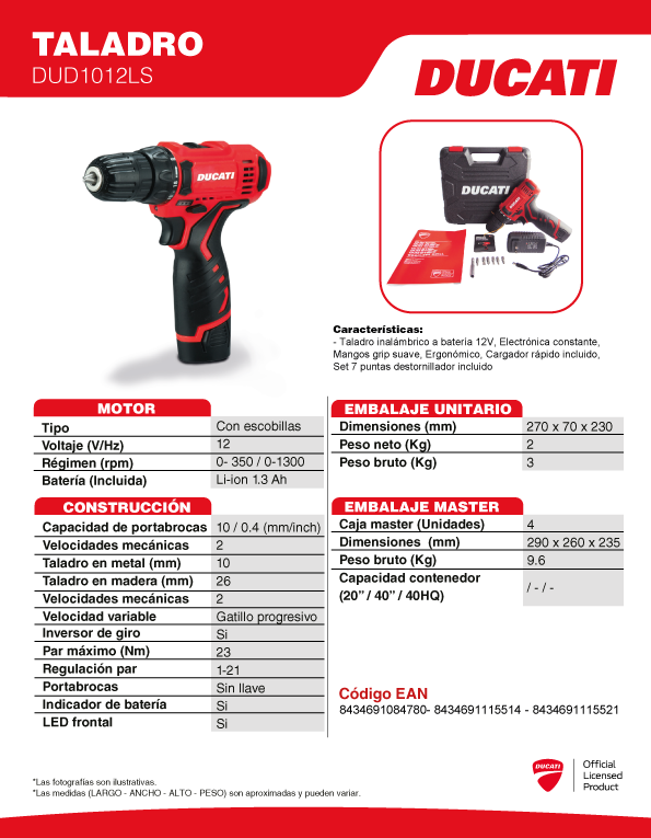 Taladro Litio 12V DUD1012LS - Image 2